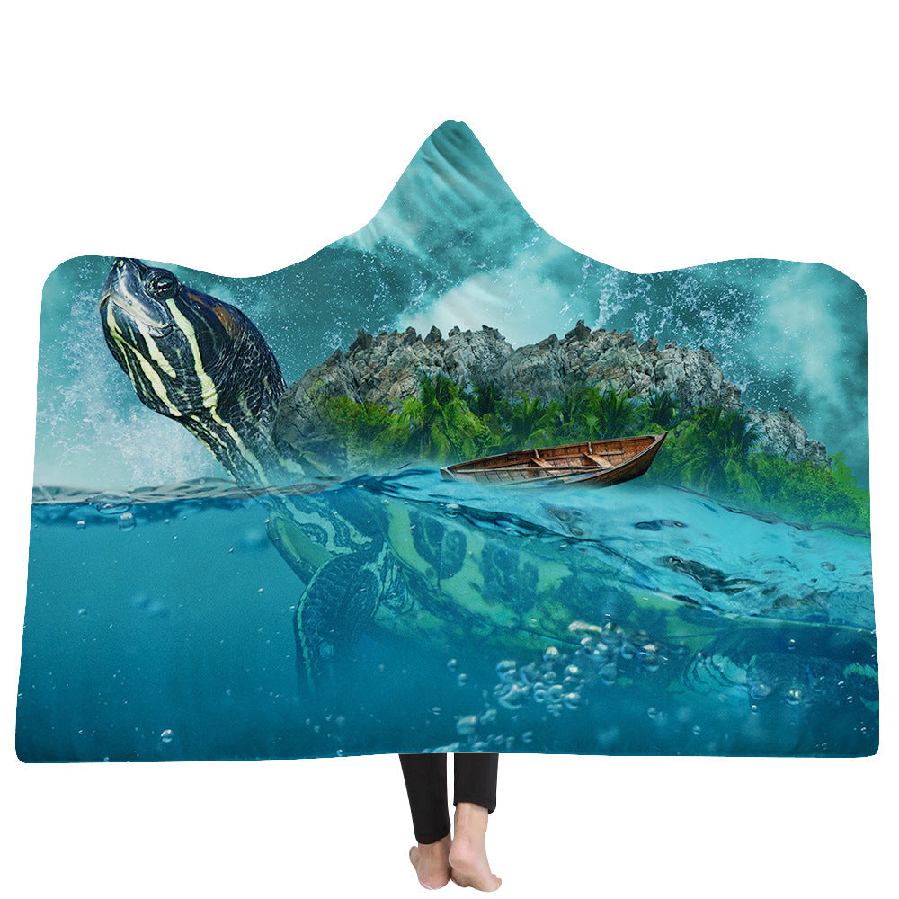 ﻿New Hooded Poncho Thicker Hooded Blanket Home
