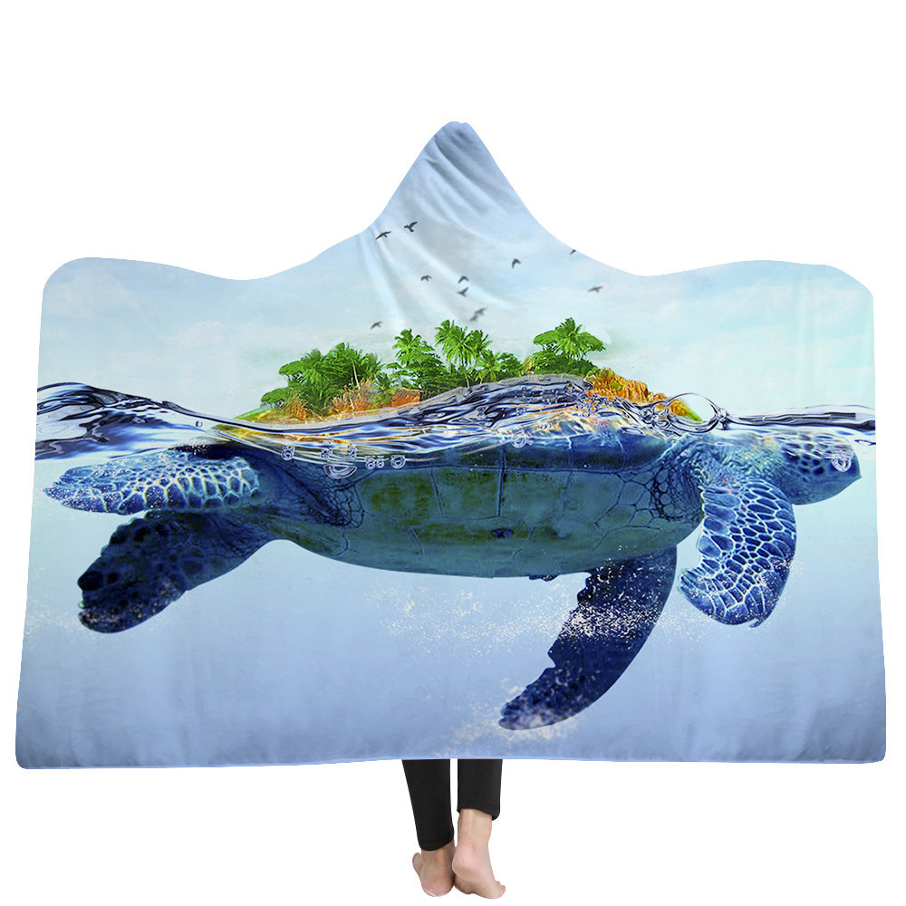 ﻿New Hooded Poncho Thicker Hooded Blanket Home
