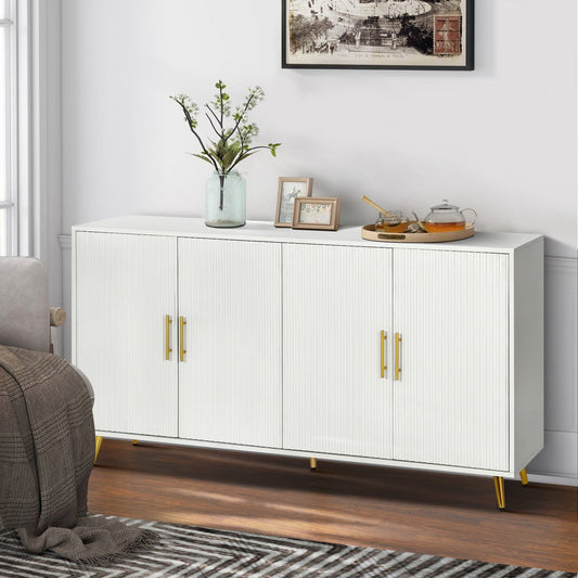 Zrun 4-Door Wooden Cabinet - White