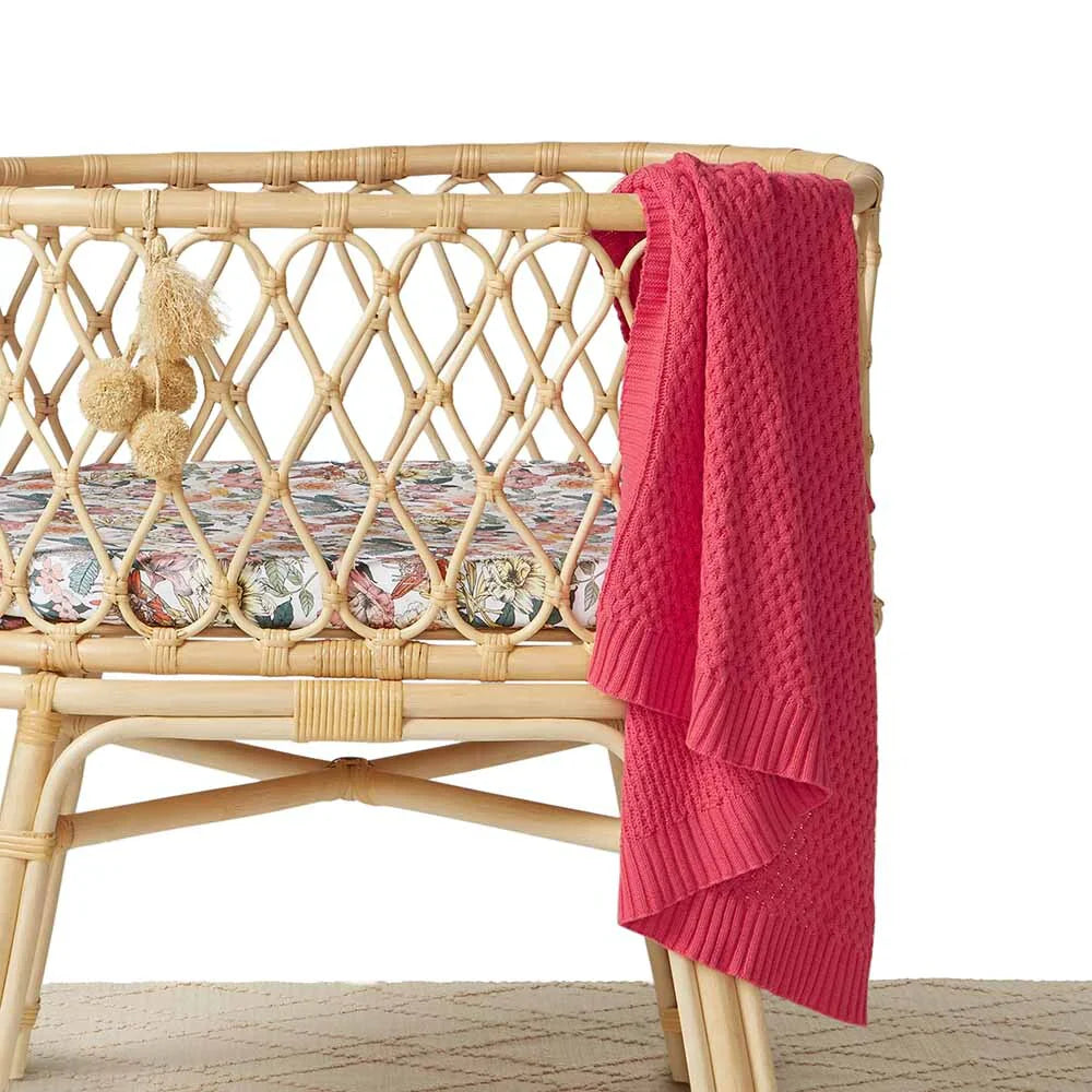 Snuggle Hunny Kids - Diamond Knit Baby Blanket | Hibiscus