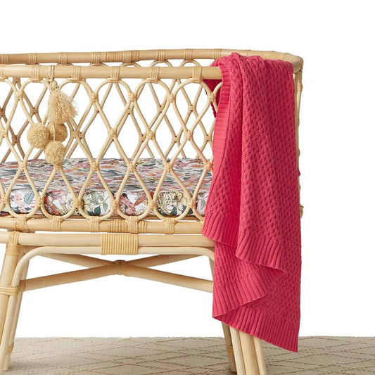 Snuggle Hunny Kids - Diamond Knit Baby Blanket | Hibiscus