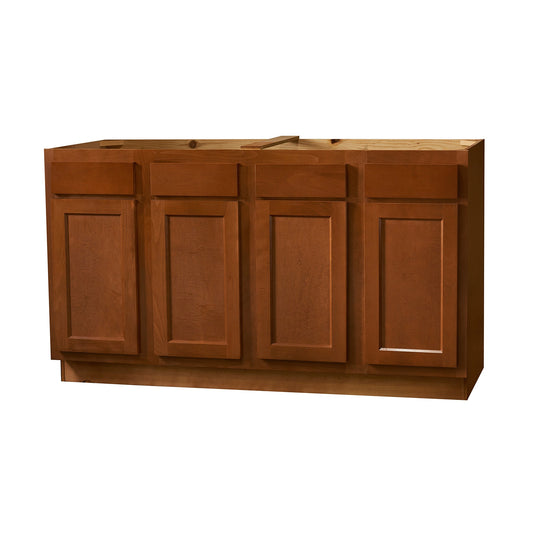 Sink Base Cabinet - Glenwood Shaker - 60 Inch W x 34.5 Inch H x 24 Inch D