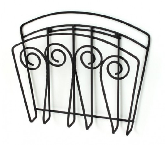 Spectrum Diversified Scroll Magazine Rack, Wall Mount, Black