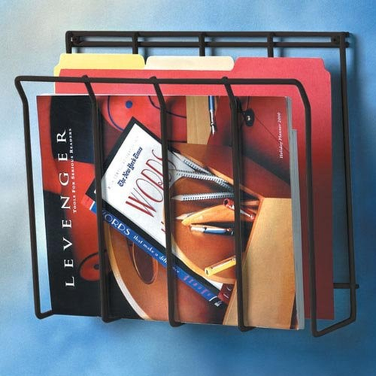Spectrum Diversified Designs Wall Mounted Wire Magazine Rack, Black