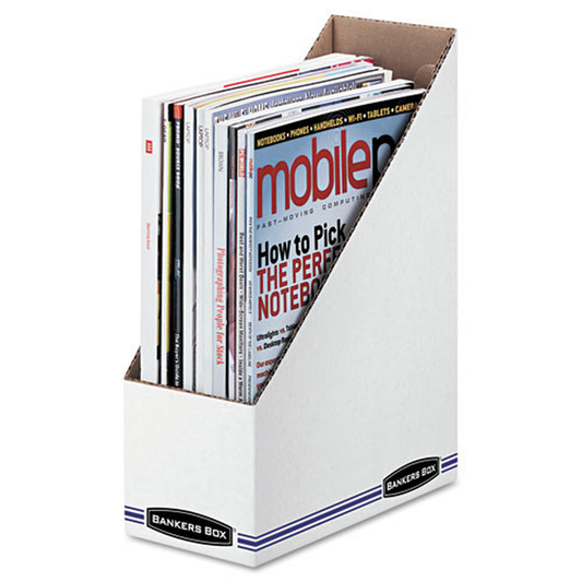 4 In. X 9 In. X 11.75 In. Corrugated Cardboard Magazine File - White (12/Carton)