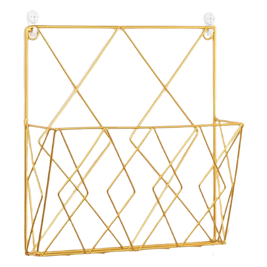 Younar Magazine Holder Metal Wall Mount Home Space Saving Storage Rack Furniture > Cabinets & Storage > Magazine Racks Younar Gold