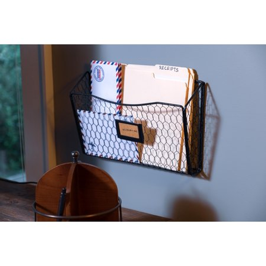 Solid Construction Metal Wall Hanging File Folder Wire Rack by Wall35 in Black Furniture > Cabinets & Storage > Magazine Racks Wall35 1