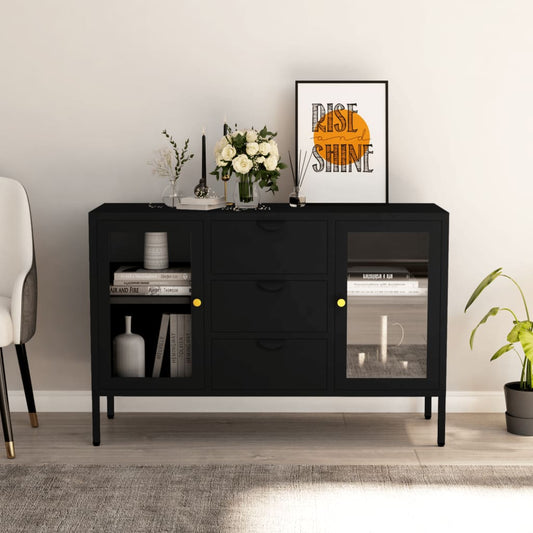 Sideboard 4.3&quot;X3.8&quot;X27.6&quot; Steel And Tempered Glass