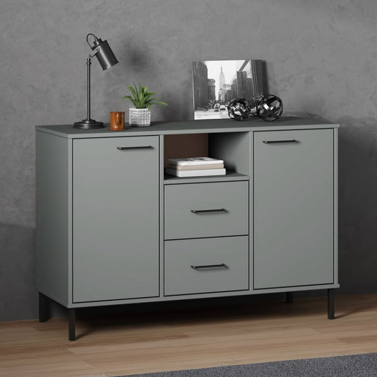 Sideboard With Metal Legs 44.5&quot;X5.7&quot;X30.3&quot; Solid Wood Oslo