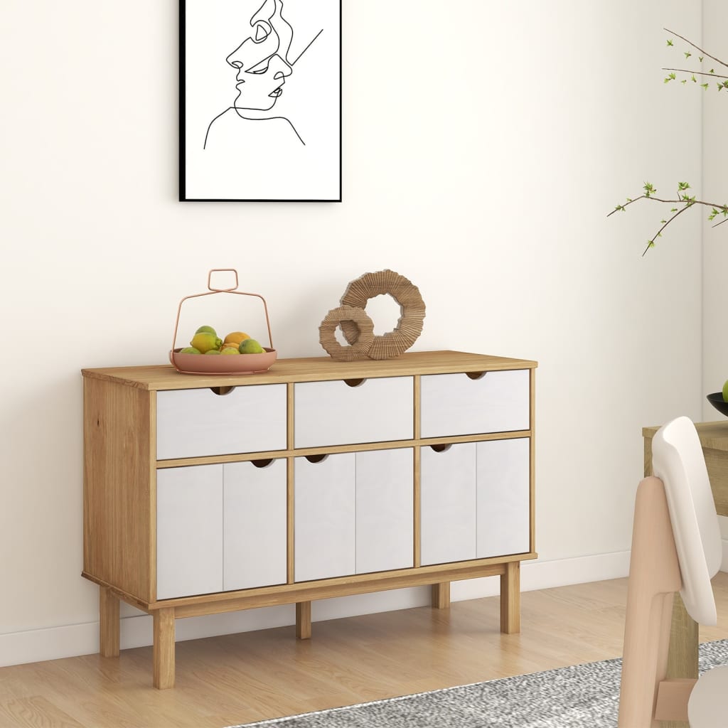Sideboard Otta 44.9&quot;X6.9&quot;X28.9&quot; Solid Wood Pine
