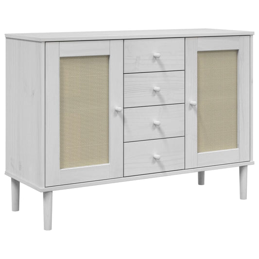 Sideboard Senja Rattan Look 44.&quot;X5.7&quot;X3.5&quot; Solid Wood Pine