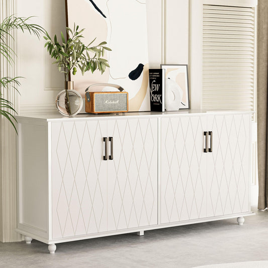 Sideboard Cabinet, 62'' Buffet Cabinet with Storage, Coffee Bar Cabinet