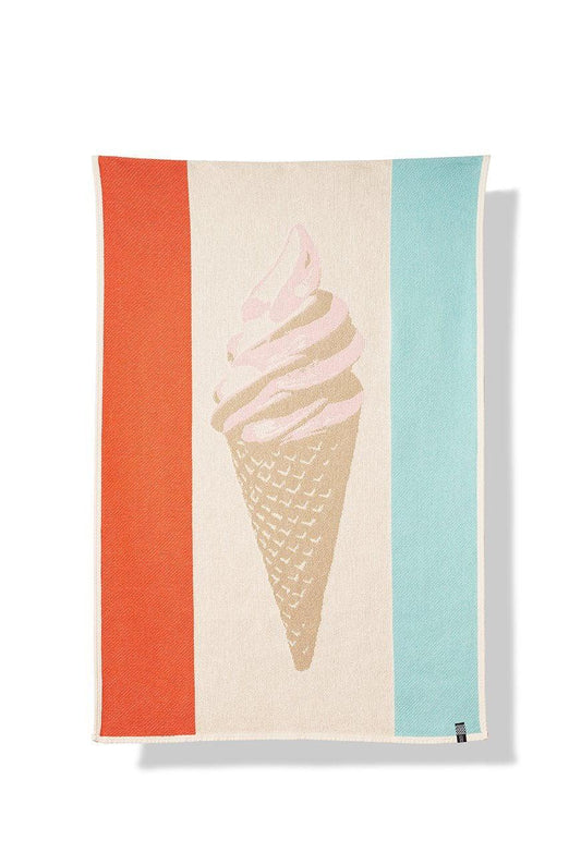 "Cornetto" Cotton Beach Towel / Mini Blanket by Michele Rondelli
