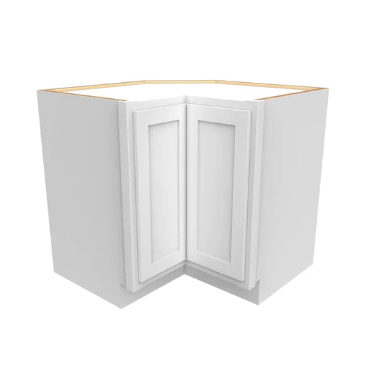 Shaker White - Lazy Susan Base Cabinet w/ Chrome Tray - 36W x 34.5H x 24D