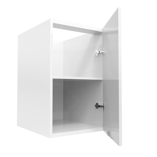 RTA - Glossy White - Floating Vanity Base Cabinet | 18"W x 34.5"H x 21"D
