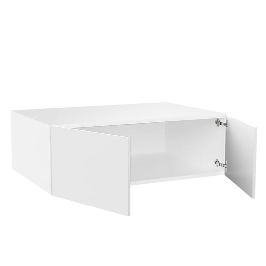 RTA - Glossy White - Double Door Refrigerator Wall Cabinets | 36"W x 12"H x 24"D
