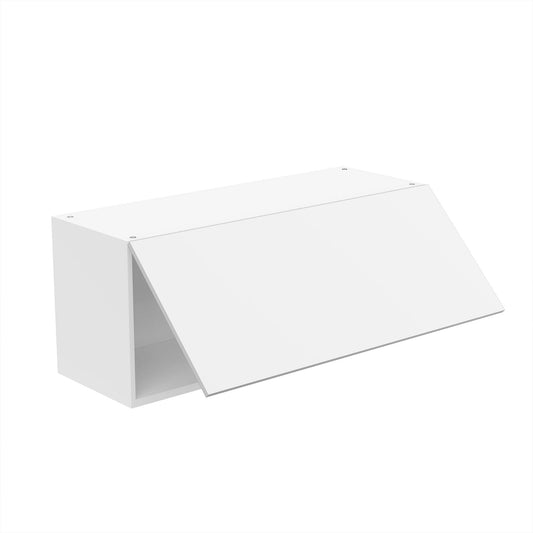 RTA - Glossy White - Horizontal Door Wall Cabinets | 36"W x 15"H x 12"D