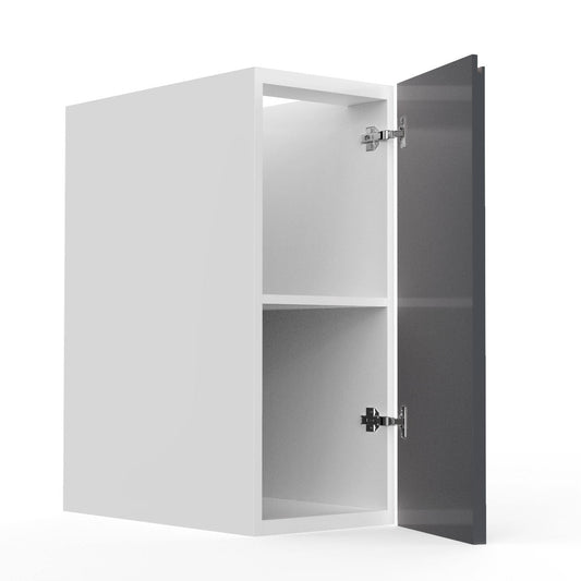 RTA - Lacquer Grey - Floating Vanity Base Cabinet | 12"W x 30"H x 21"D