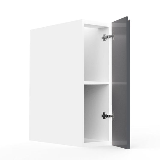 RTA - Lacquer Grey - Full Height Single Door Base Cabinets | 9"W x 30"H x 23.8"D