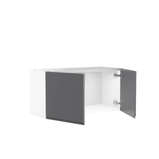 RTA - Lacquer Grey - Double Door Wall Cabinets | 33"W x 15"H x 12"D