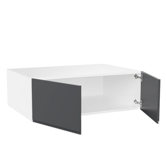 RTA - Lacquer Grey - Double Door Refrigerator Wall Cabinets | 33"W x 12"H x 24"D