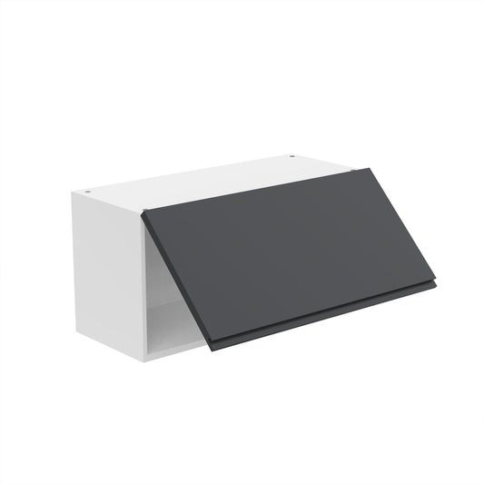 RTA - Lacquer Grey - Horizontal Door Wall Cabinets | 30"W x 15"H x 12"D