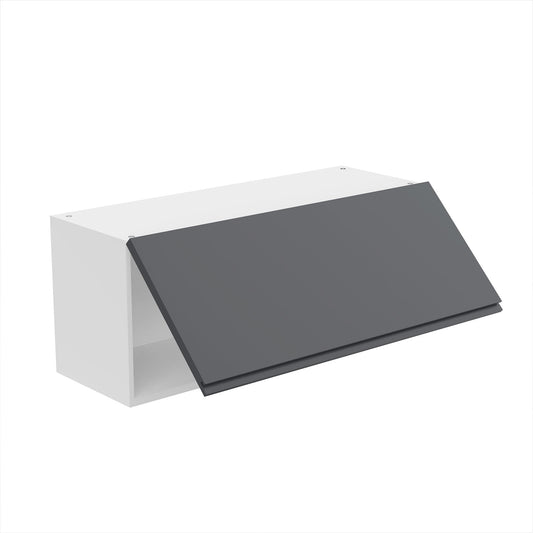 RTA - Lacquer Grey - Horizontal Door Wall Cabinets | 36"W x 15"H x 12"D
