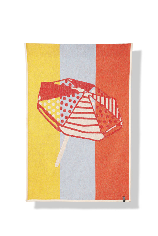 "Parasol De Playa" Cotton Beach Towel / Mini Blanket by Michele Rondelli