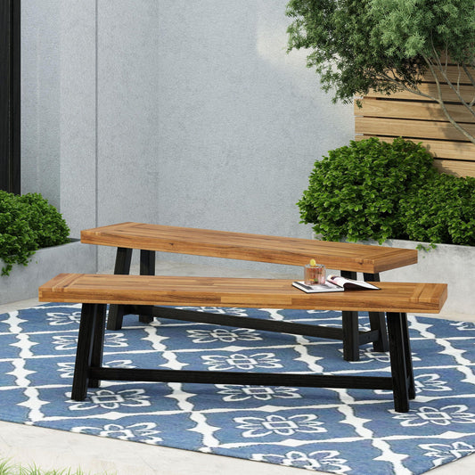 Acacia Outdoor Bench - Black