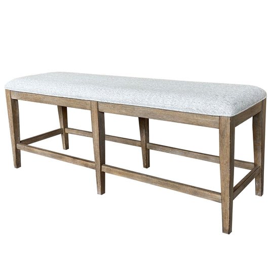 Zephyra Brown 60 Inch Upholstered Counter Bench