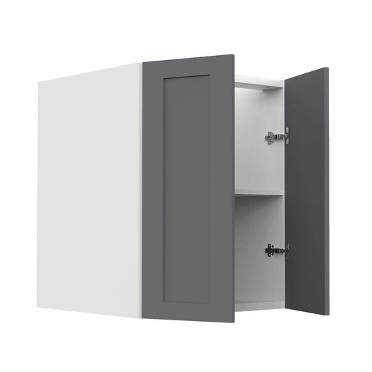 RTA - Grey Shaker - Floating Vanity Base Cabinet | 24"W x 30"H x 21"D
