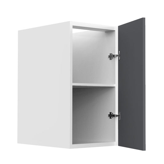 RTA - Grey Shaker - Vanity Base Full Single Door Cabinet | 15"W x 30"H x 21"D