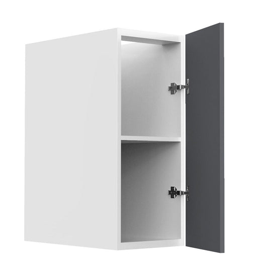 RTA - Grey Shaker - Vanity Base Full Single Door Cabinet | 18"W x 30"H x 21"D