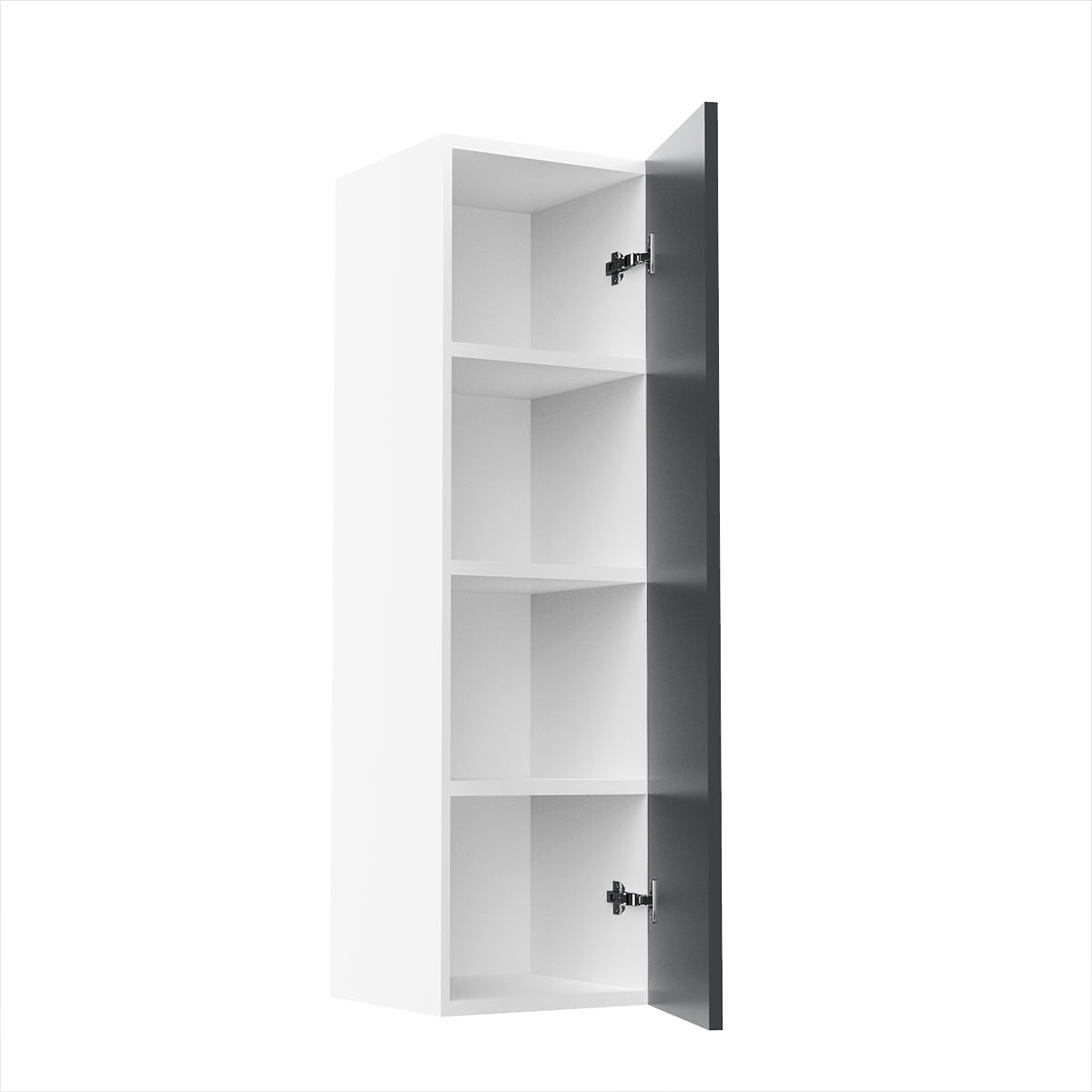 RTA - Grey Shaker - Single Door Wall Cabinets | 12"W x 42"H x 12"D