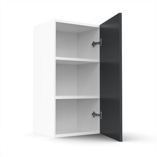 RTA - Grey Shaker - Single Door Wall Cabinets | 15"W x 30"H x 12"D
