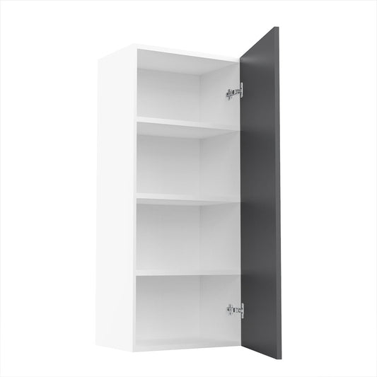 RTA - Grey Shaker - Single Door Wall Cabinets | 18"W x 42"H x 12"D