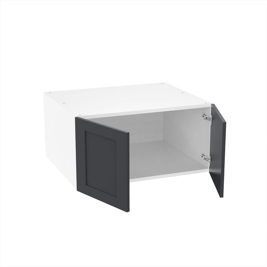 RTA - Grey Shaker - Double Door Refrigerator Wall Cabinets | 30"W x 15"H x 24"D