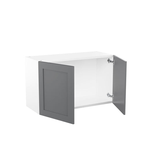 RTA - Grey Shaker - Double Door Wall Cabinets | 30"W x 18"H x 12"D