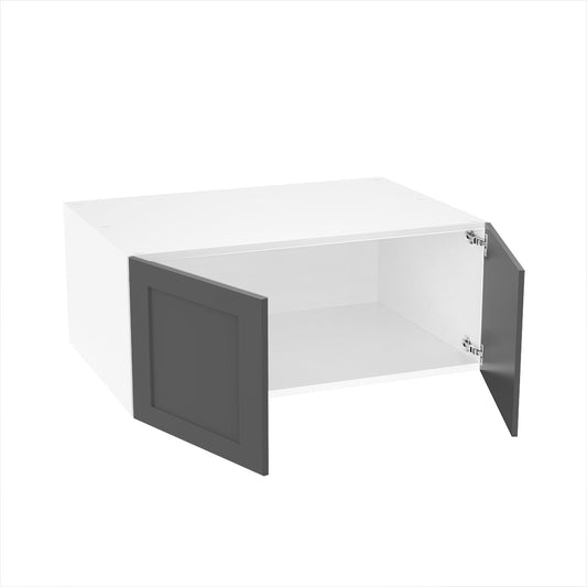 RTA - Grey Shaker - Double Door Refrigerator Wall Cabinets | 36"W x 15"H x 24"D