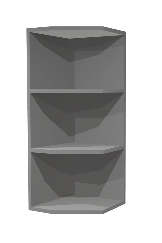 RTA - Grey Shaker - End Wall Shelf Base Cabinets | 12"W x 42"H x 12"D