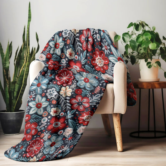 Winter Flowers Fleece Blanket